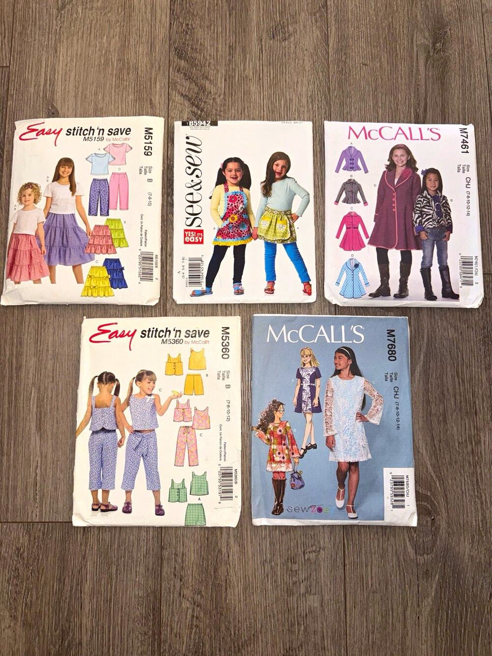 McCall’s Girls Kids Clothing Sewing Patterns Lot Contemporary Original